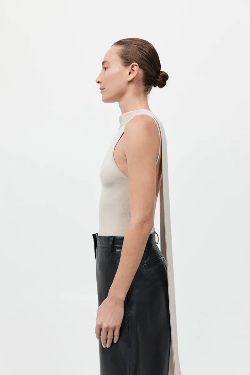 Knit Scarf Top - Creme