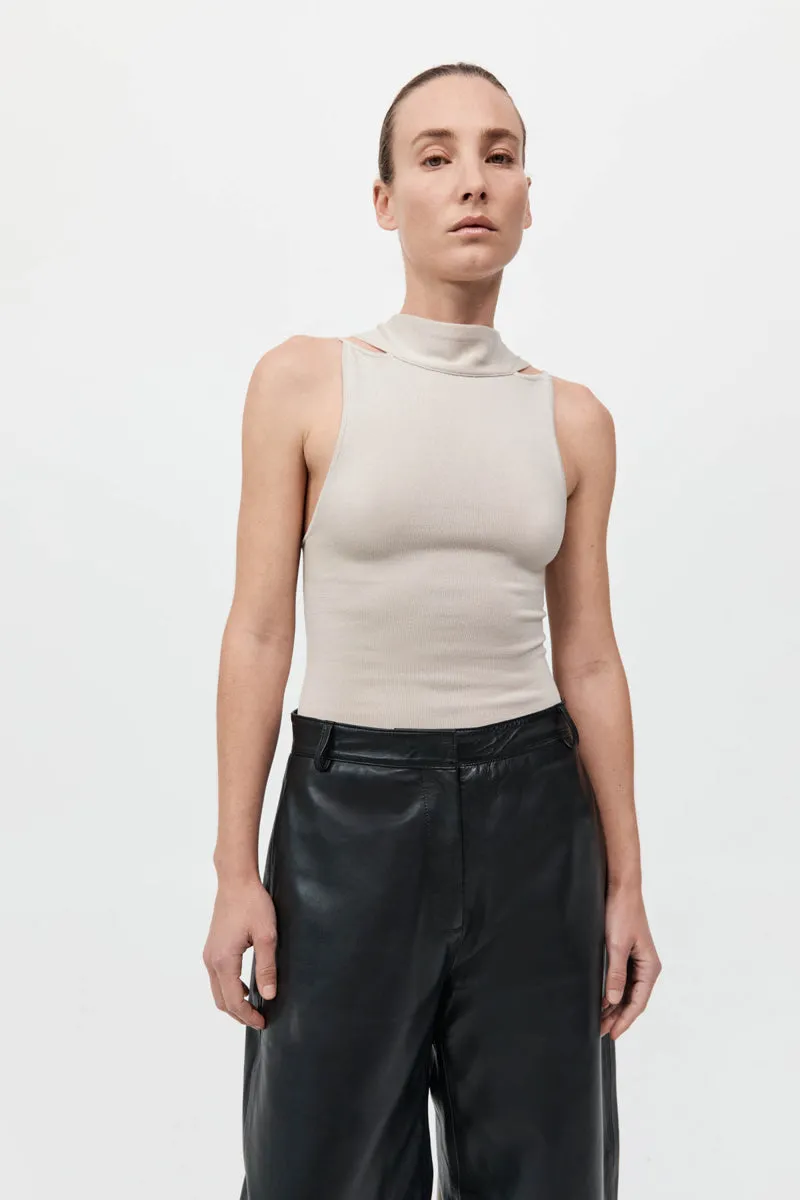 Knit Scarf Top - Creme