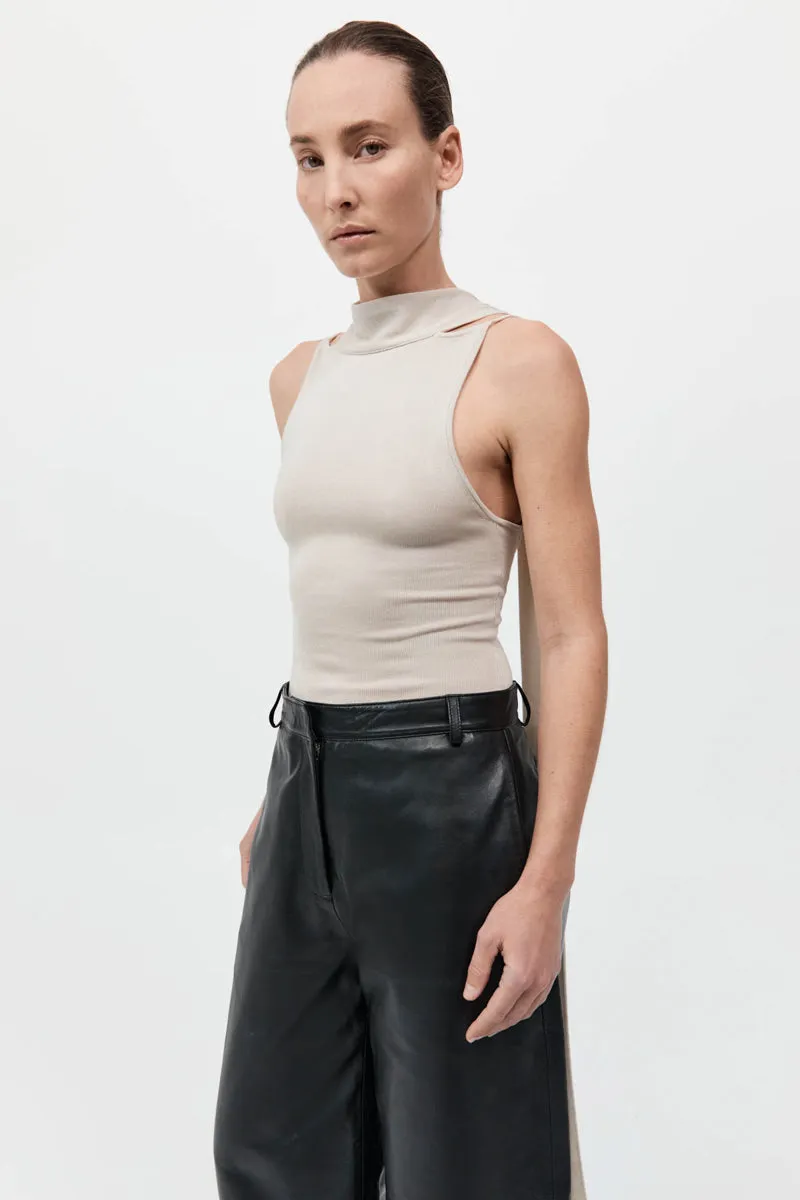 Knit Scarf Top - Creme