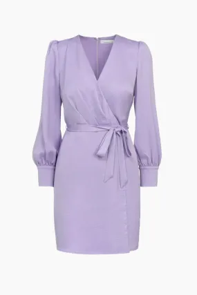 Lavender Vneck Faux Wrap Ellie Dress
