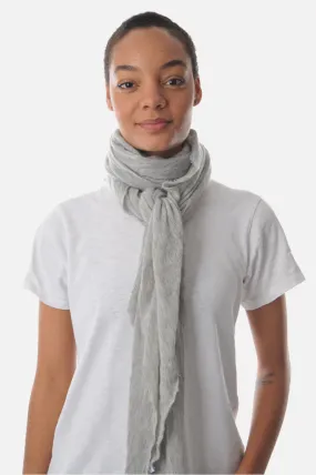 Light Grey Melange Knit Diamond Cashmere Scarf