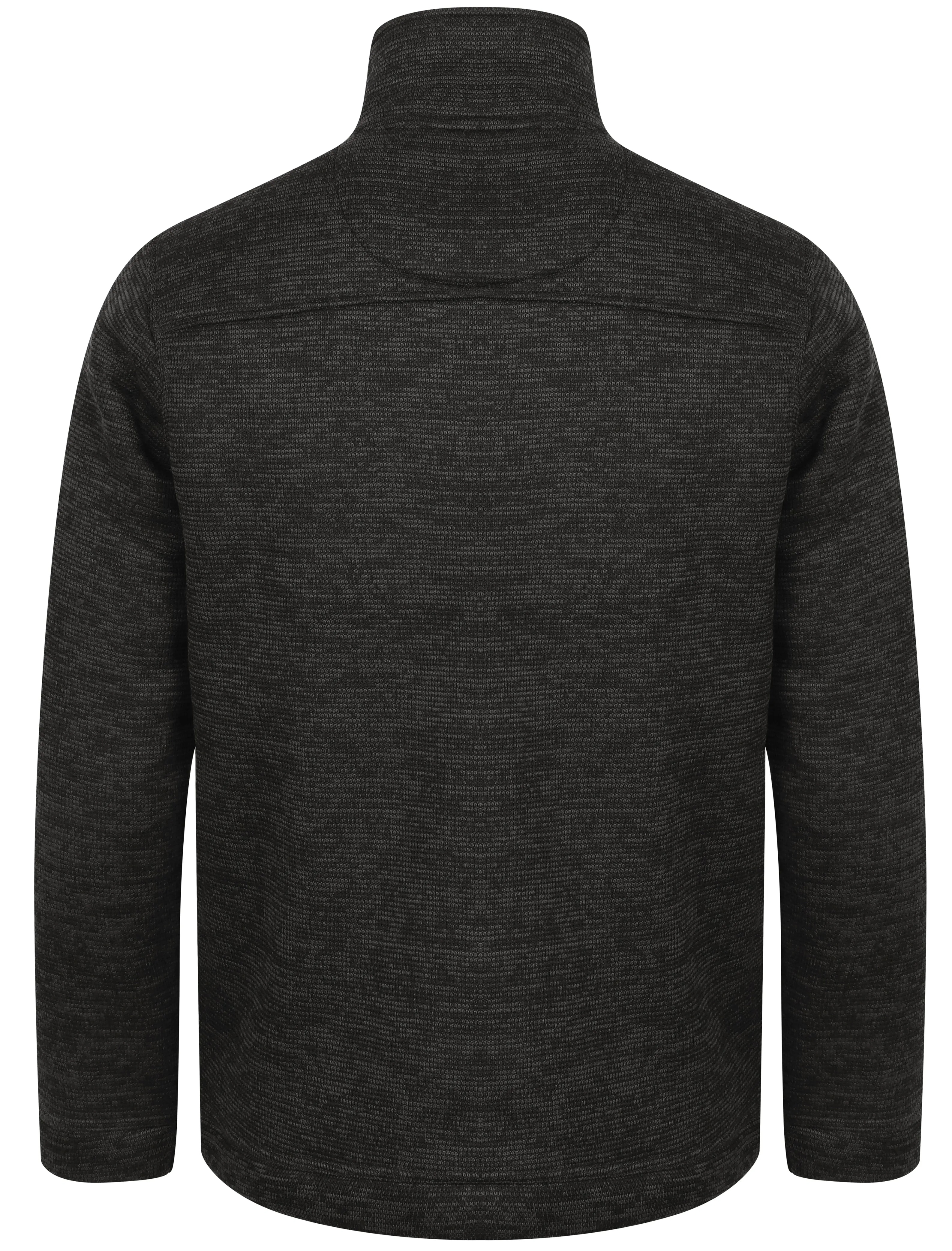 Malcolm Borg Lined Half Zip Bonded Pullover Fleece In Charcoal - Kensington Eastside