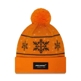 McLaren F1 New Era Limited Edition Snowflake Bobble Beanie - Orange