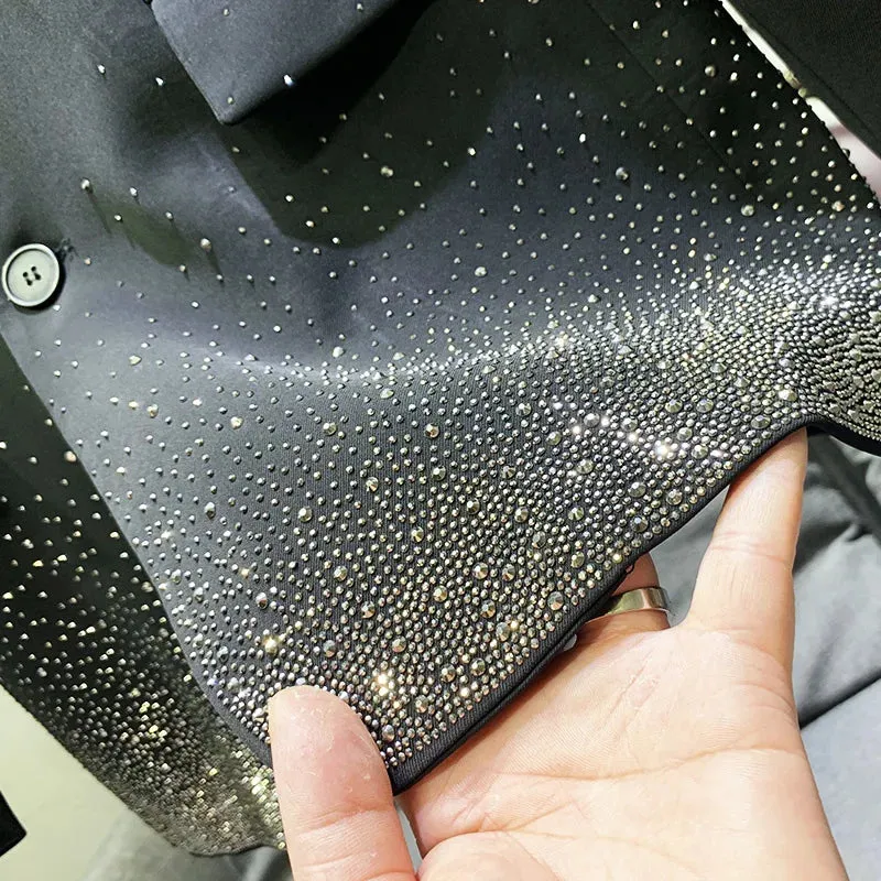 Men's Black Gradient Swarovski Crystal Blazer