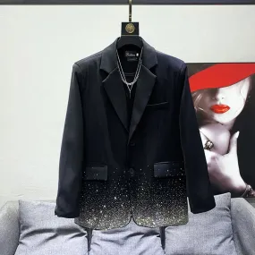 Men's Black Gradient Swarovski Crystal Blazer