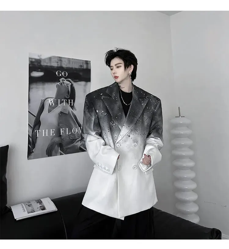 Men's Harajuku Oversized Gradient Blazer