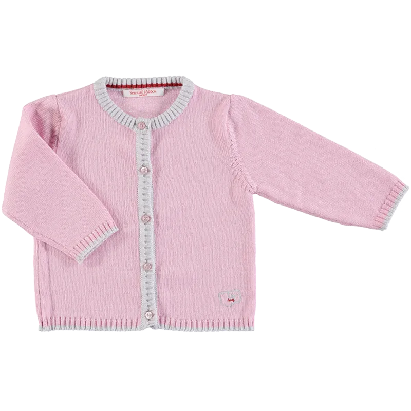 Merino Baby Cardigan - Rose
