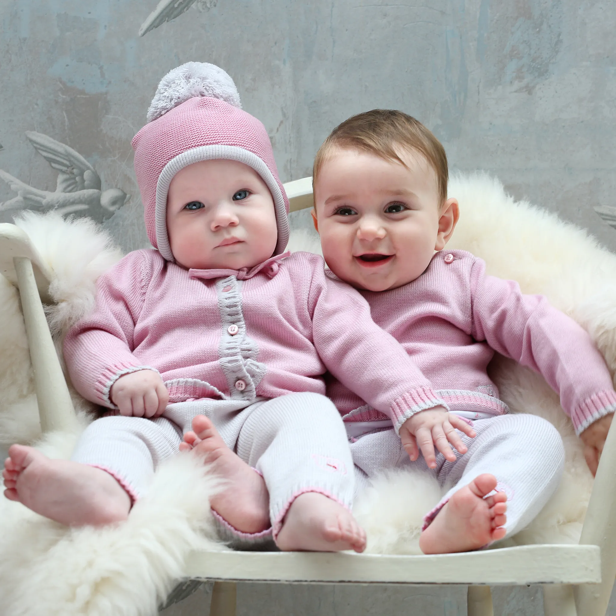 Merino Baby Cardigan - Rose
