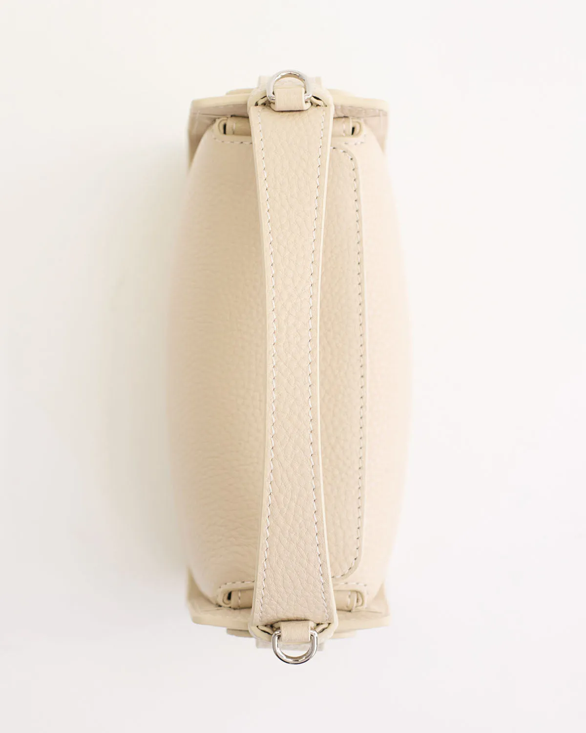 Mini Clementine Bag: Oat Pebbled Leather