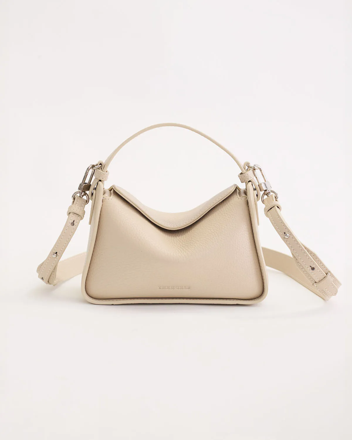 Mini Clementine Bag: Oat Pebbled Leather