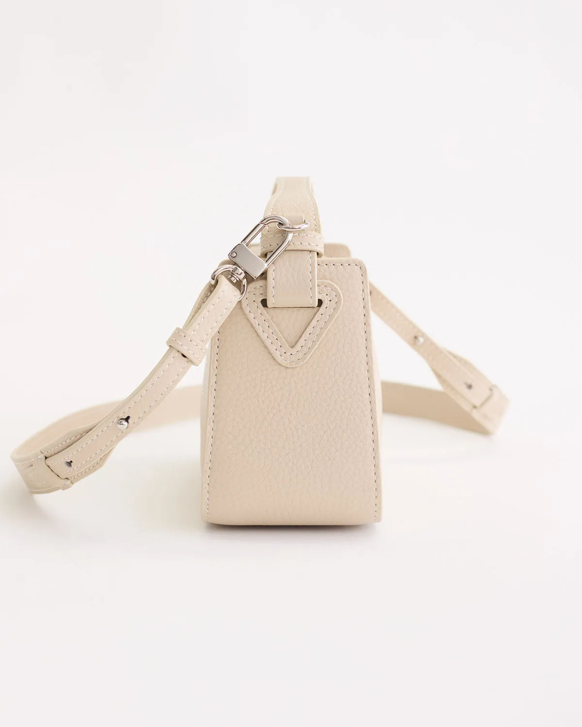 Mini Clementine Bag: Oat Pebbled Leather