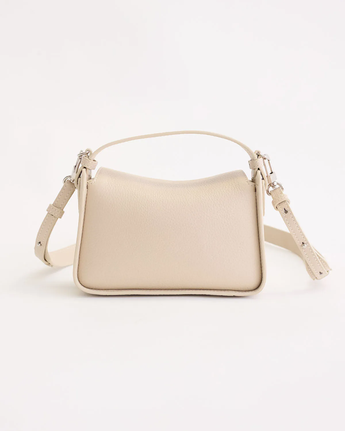 Mini Clementine Bag: Oat Pebbled Leather