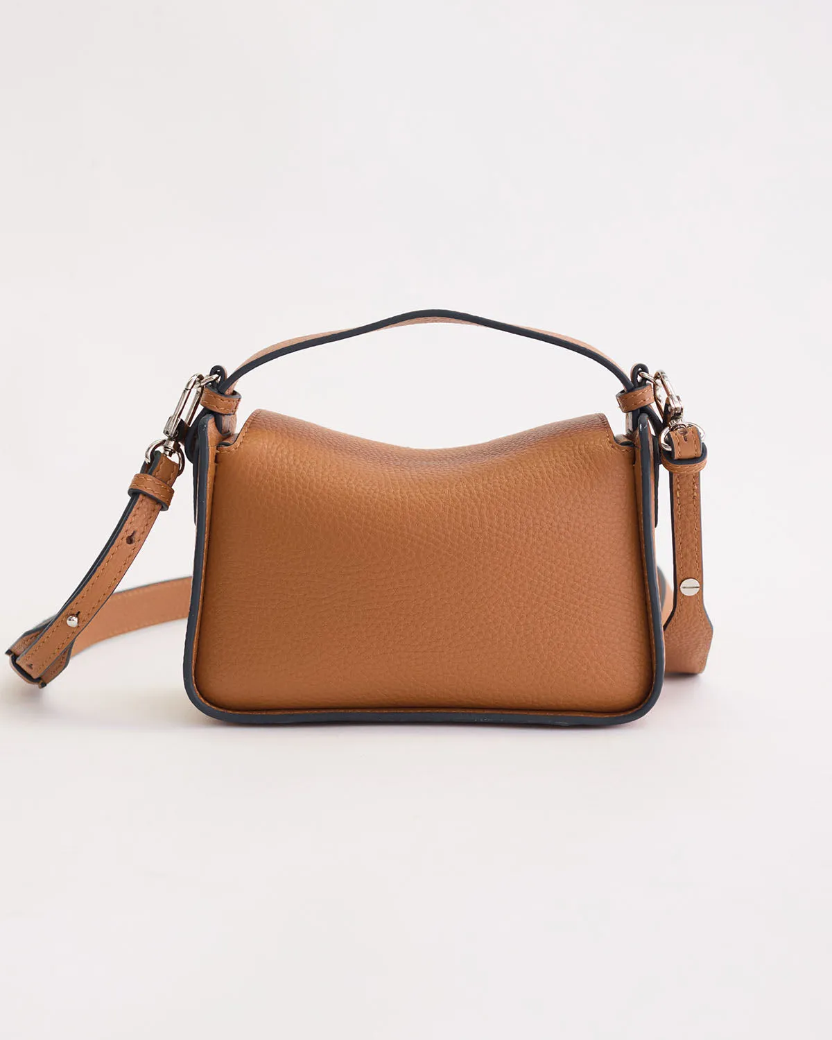 Mini Clementine Bag: Tan Pebbled Leather