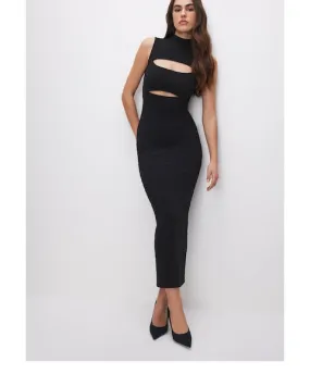 Mock Neck Maxi Dress