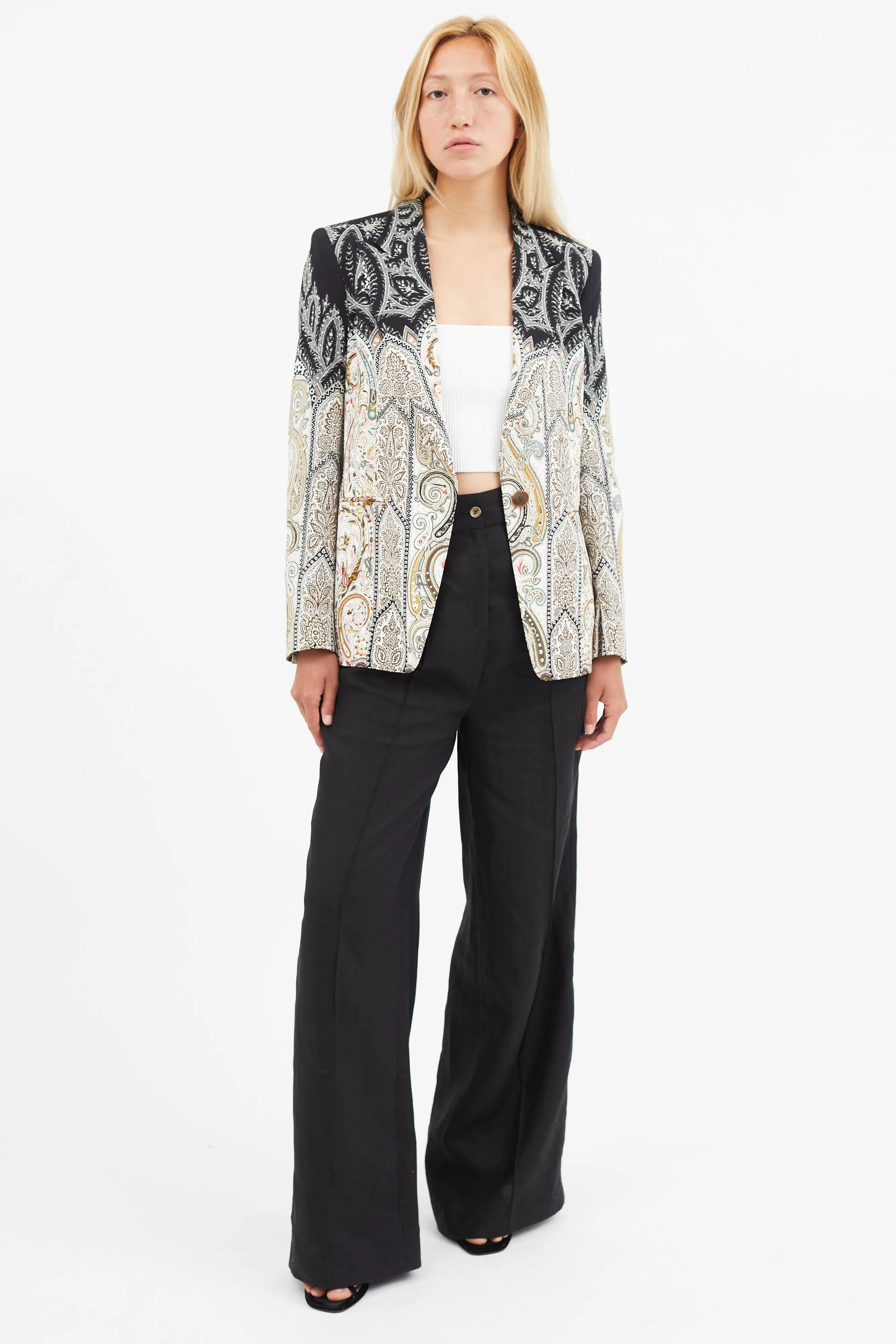 Multicolour Gradient Paisley Blazer