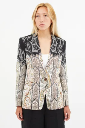 Multicolour Gradient Paisley Blazer