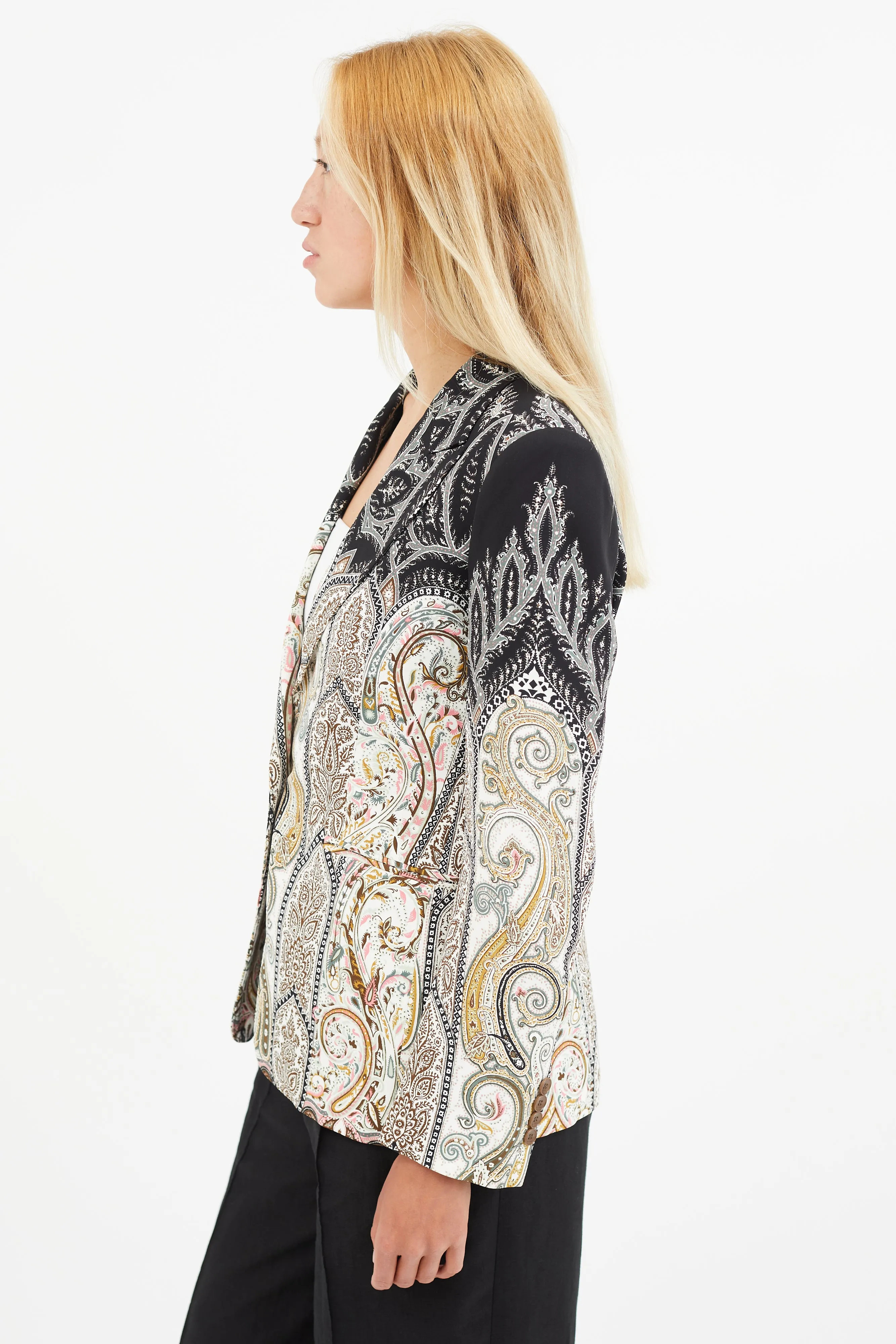 Multicolour Gradient Paisley Blazer
