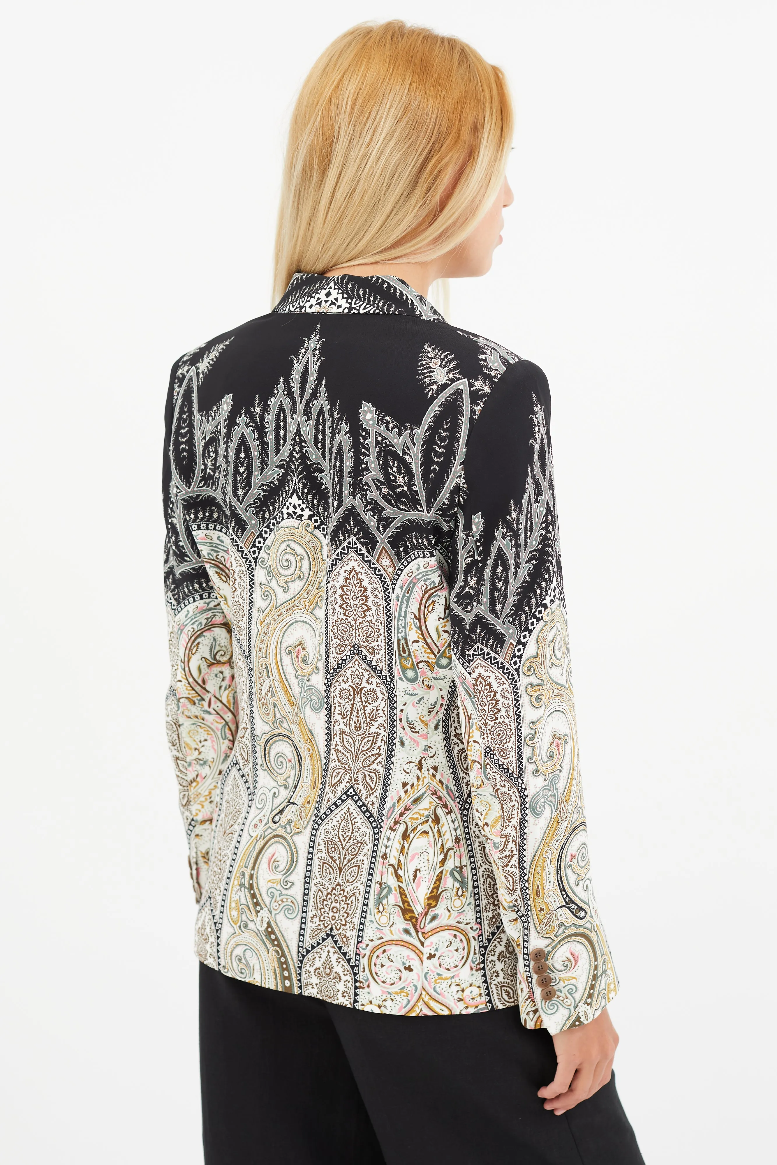Multicolour Gradient Paisley Blazer