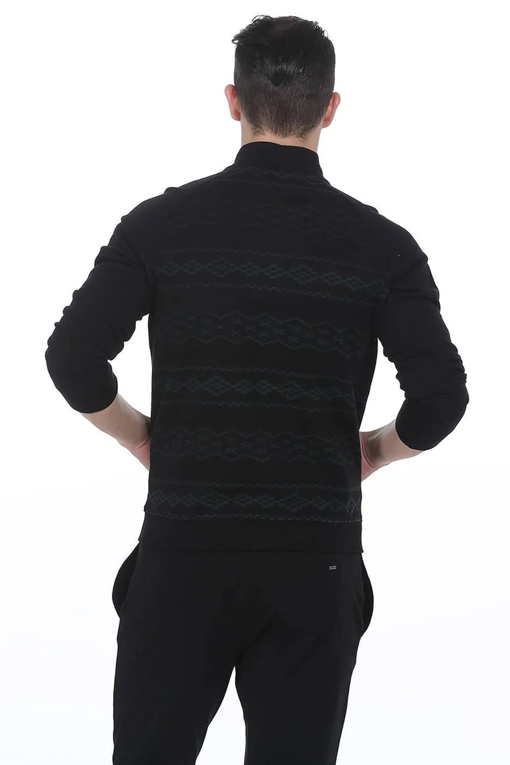 Muscle Fit High Neck Knit Raglan Jacket