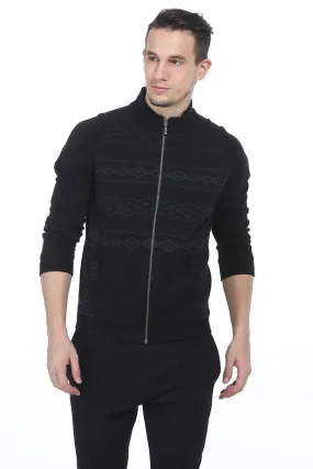 Muscle Fit High Neck Knit Raglan Jacket