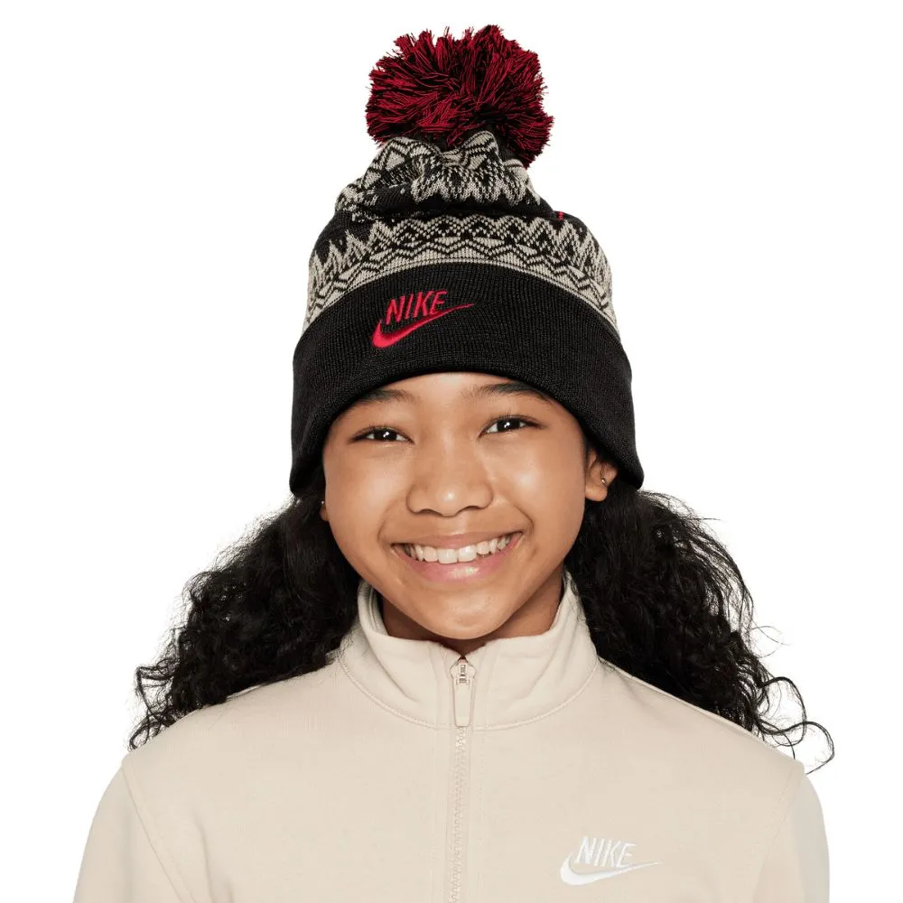 Nike Peak Fair Isle Golf Beanie Bobble Hat 2024 - HF0188 010