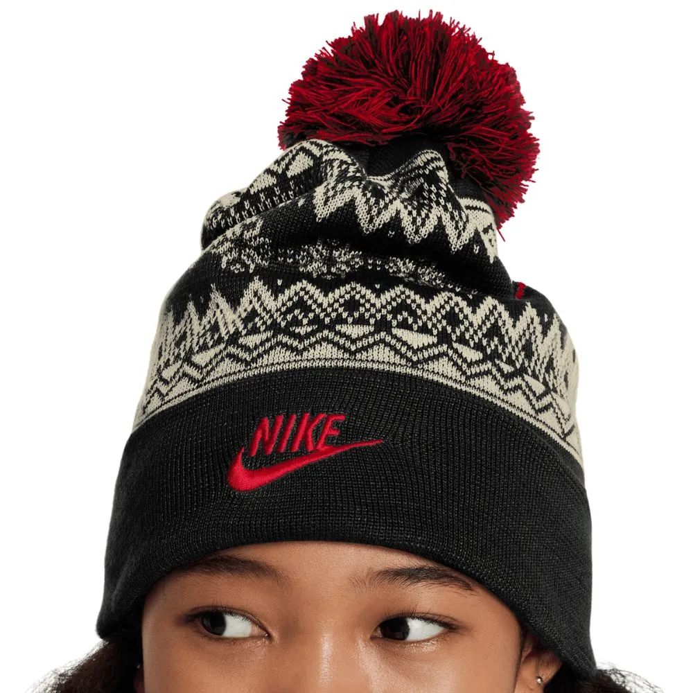 Nike Peak Fair Isle Golf Beanie Bobble Hat 2024 - HF0188 010
