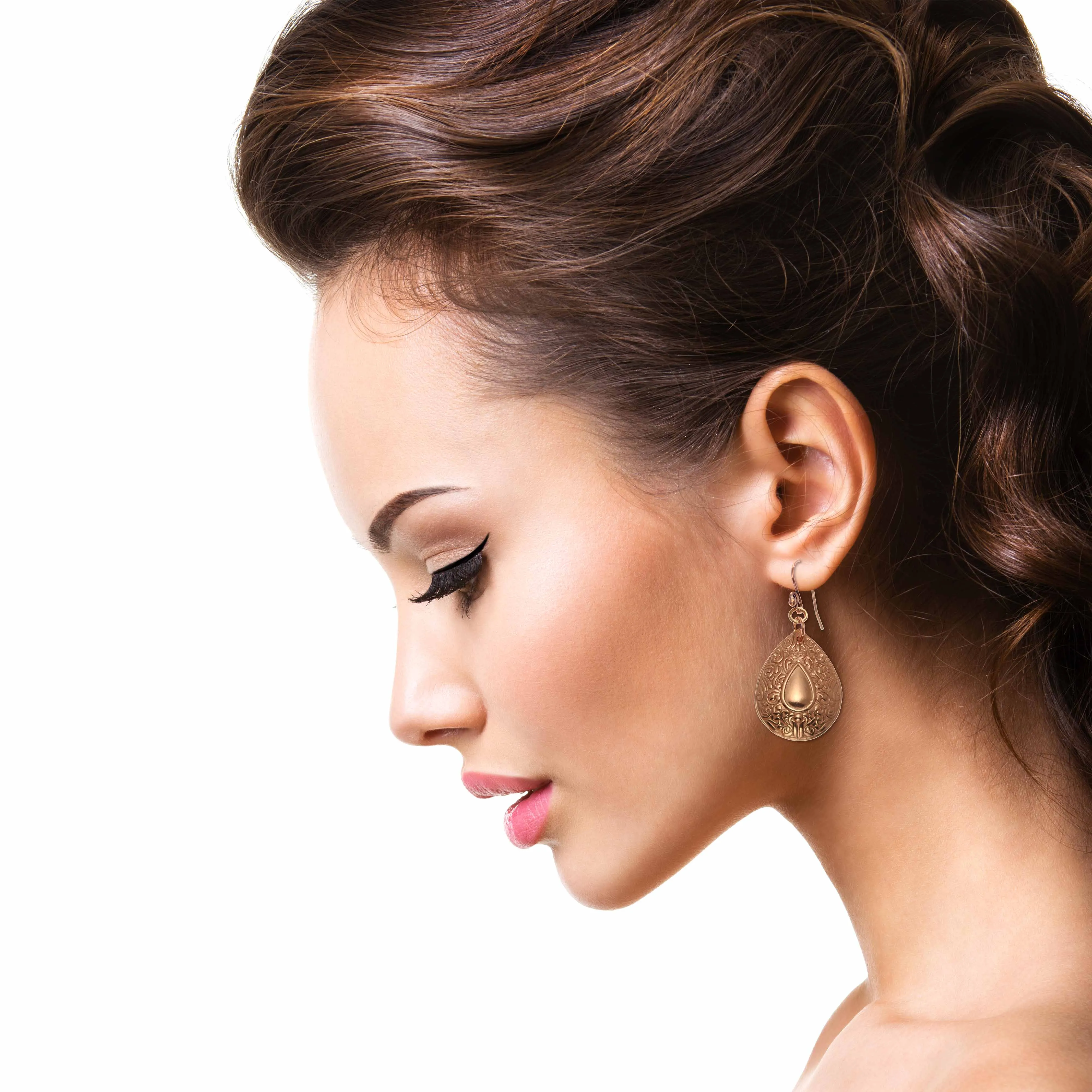 Ornate Mandala Teardrop Copper Earrings