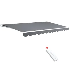 Outdoor Motorised Folding Arm Awning Window Blind Sun Shade Canopy Electric Pearl Grey 3X2.5M