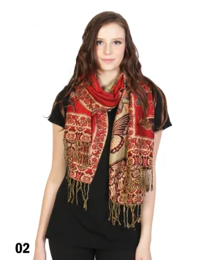 Pashmina - Two Tone Butterfly with Gold Threads