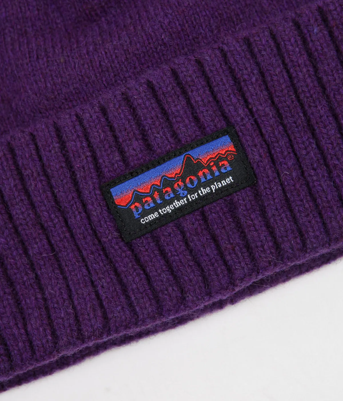 Patagonia Brodeo Beanie - Together For The Planet Label / Purple