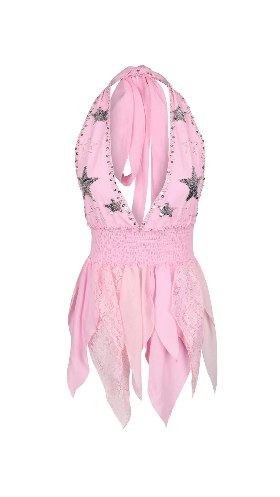 PHOENIX SPARKLE STAR PIXIE MINI DRESS  / PINK