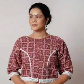 Pink - Bagru Dabu Block Printed Cotton Stitched Blouse