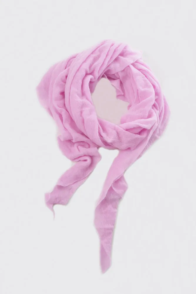 Pink Sorbet Classic Knit Diamond Cashmere Scarf