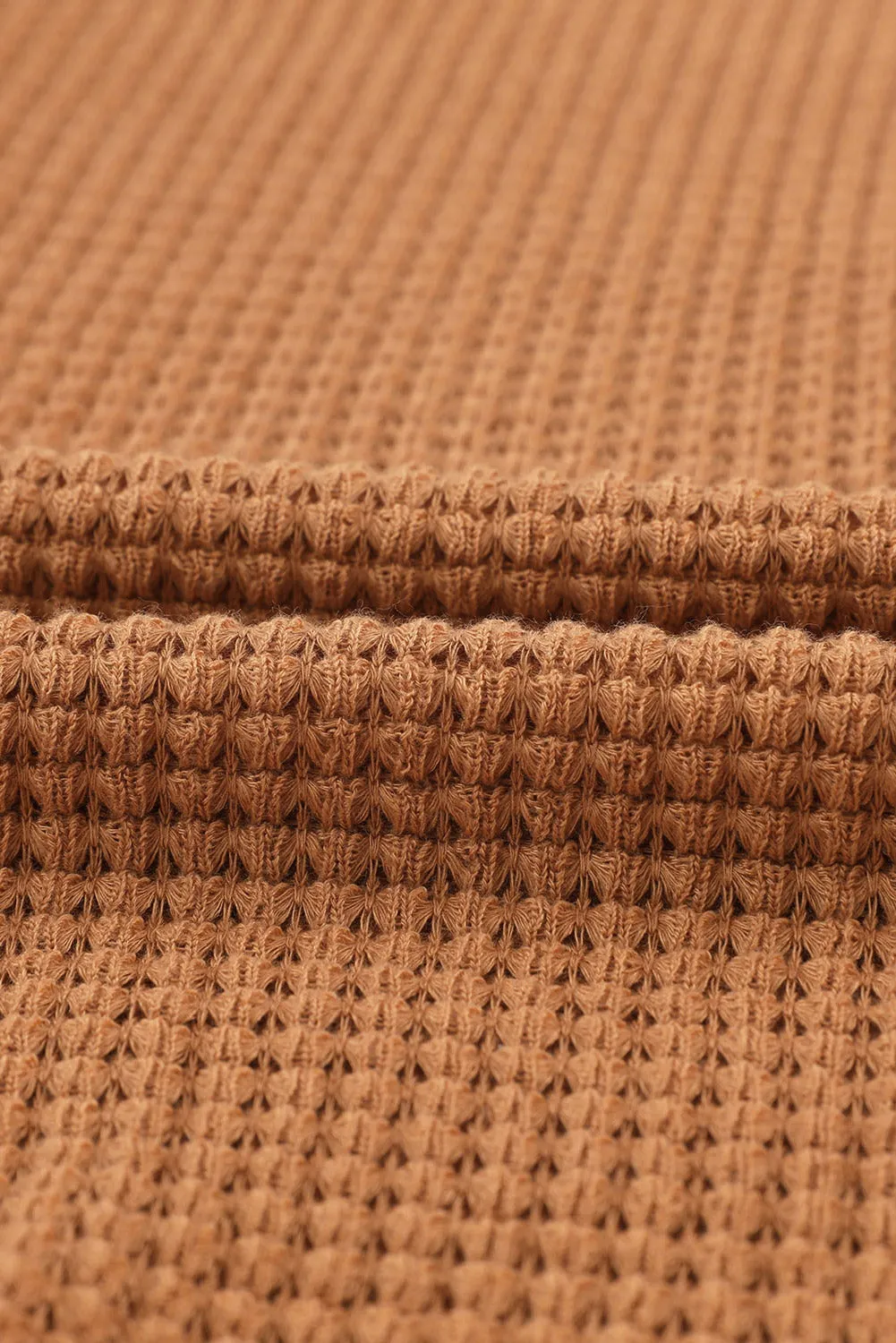 Pink Waffle Knit Button Up Casual Shirt