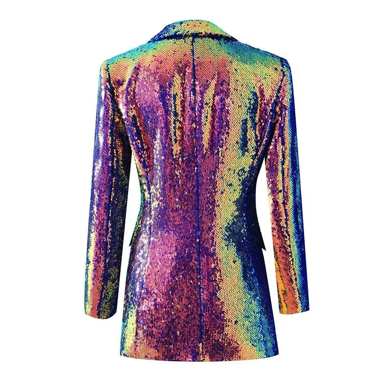 Pre Order:  Gradient Sequined Single Button Blazer