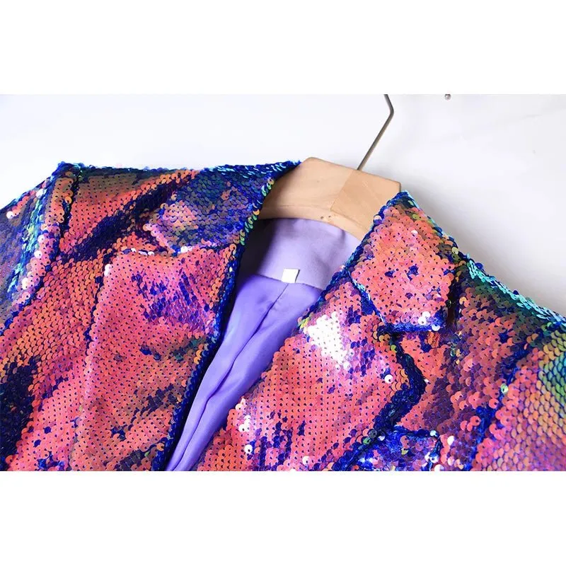 Pre Order:  Gradient Sequined Single Button Blazer