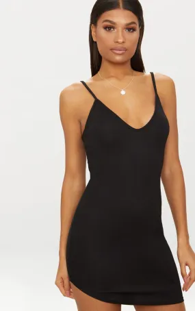 PrettyLittleThing Womens Black Curved Hem Bodycon Dress