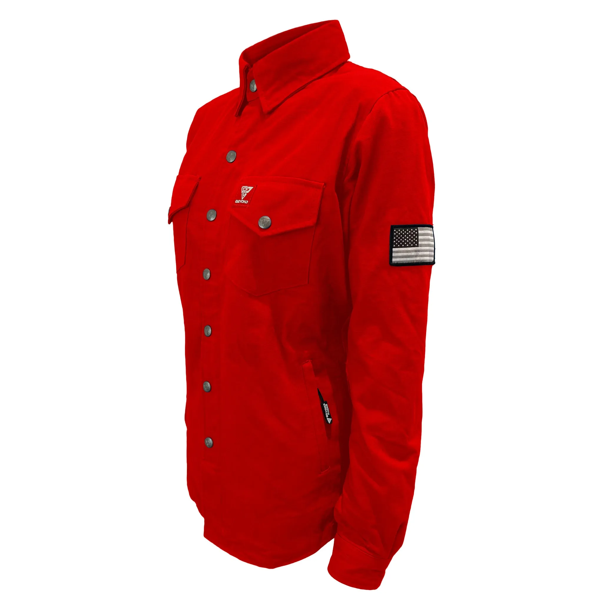 Protective Canvas Jacket for Women - Red with Pads