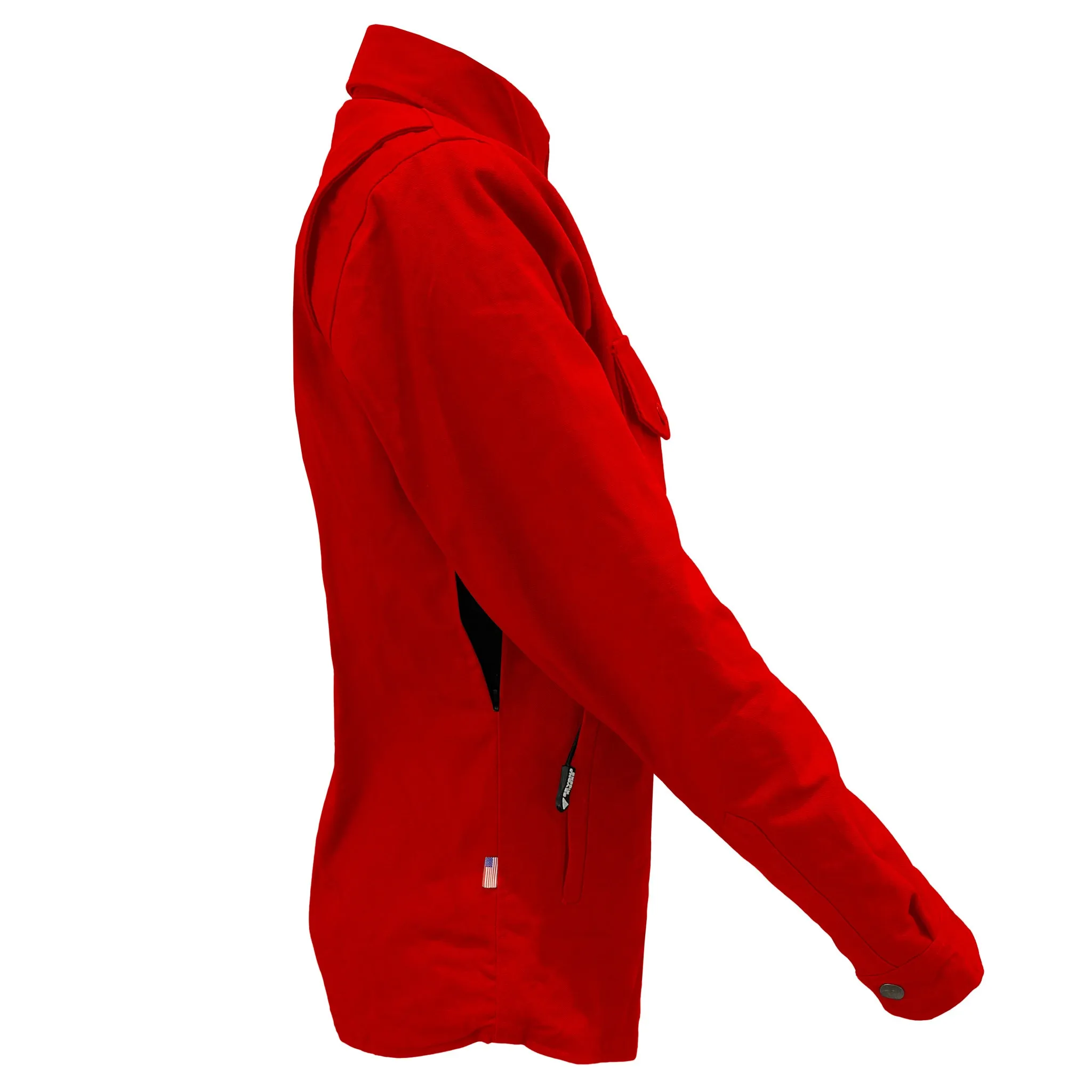 Protective Canvas Jacket for Women - Red with Pads