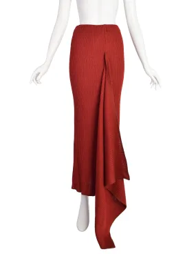 PX Helen Robinson Vintage Burnt Sienna Draping Knit Maxi Skirt