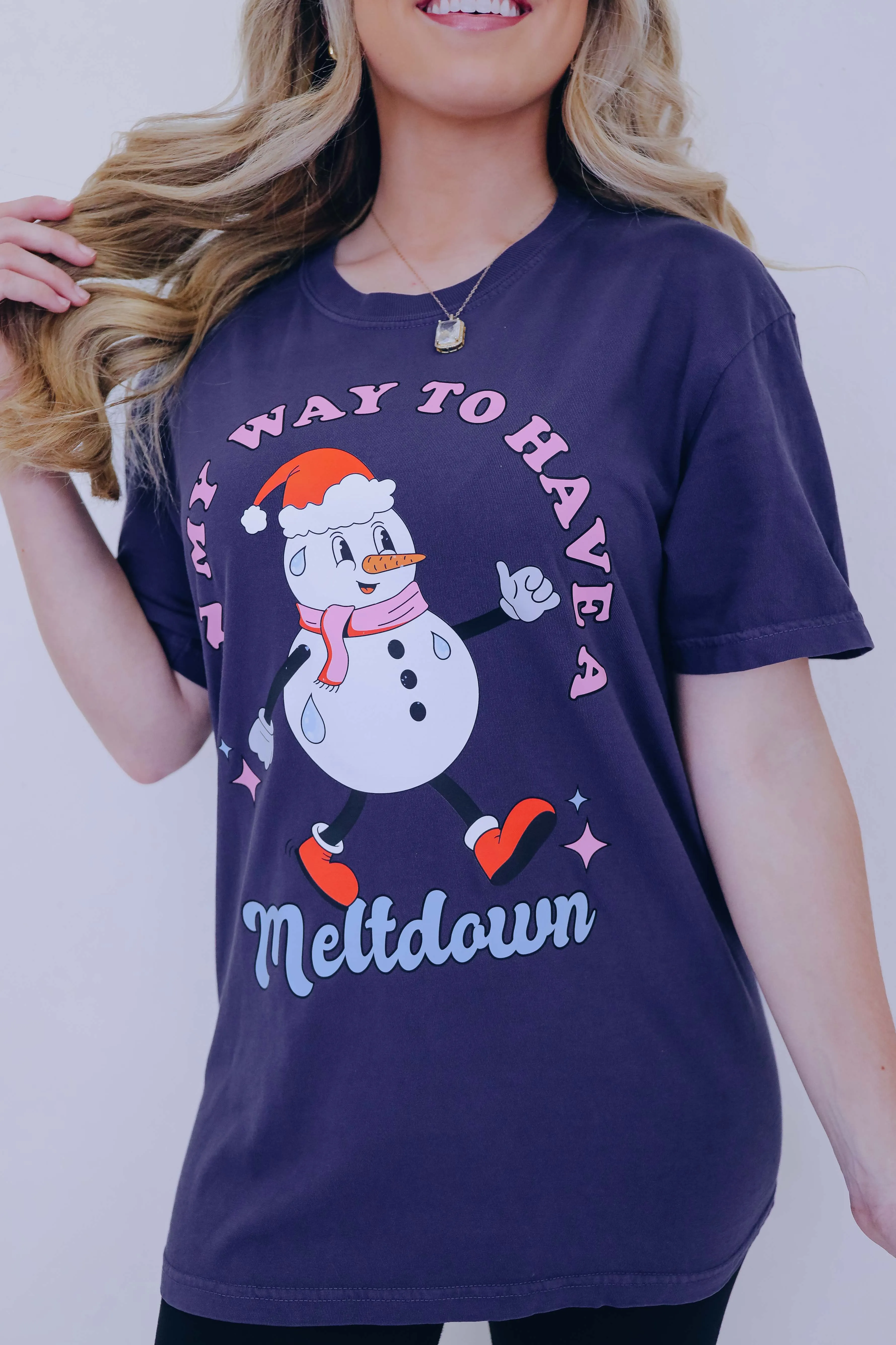"On My Way...Melt Down"Snowman Graphic Tee - 2 Styles