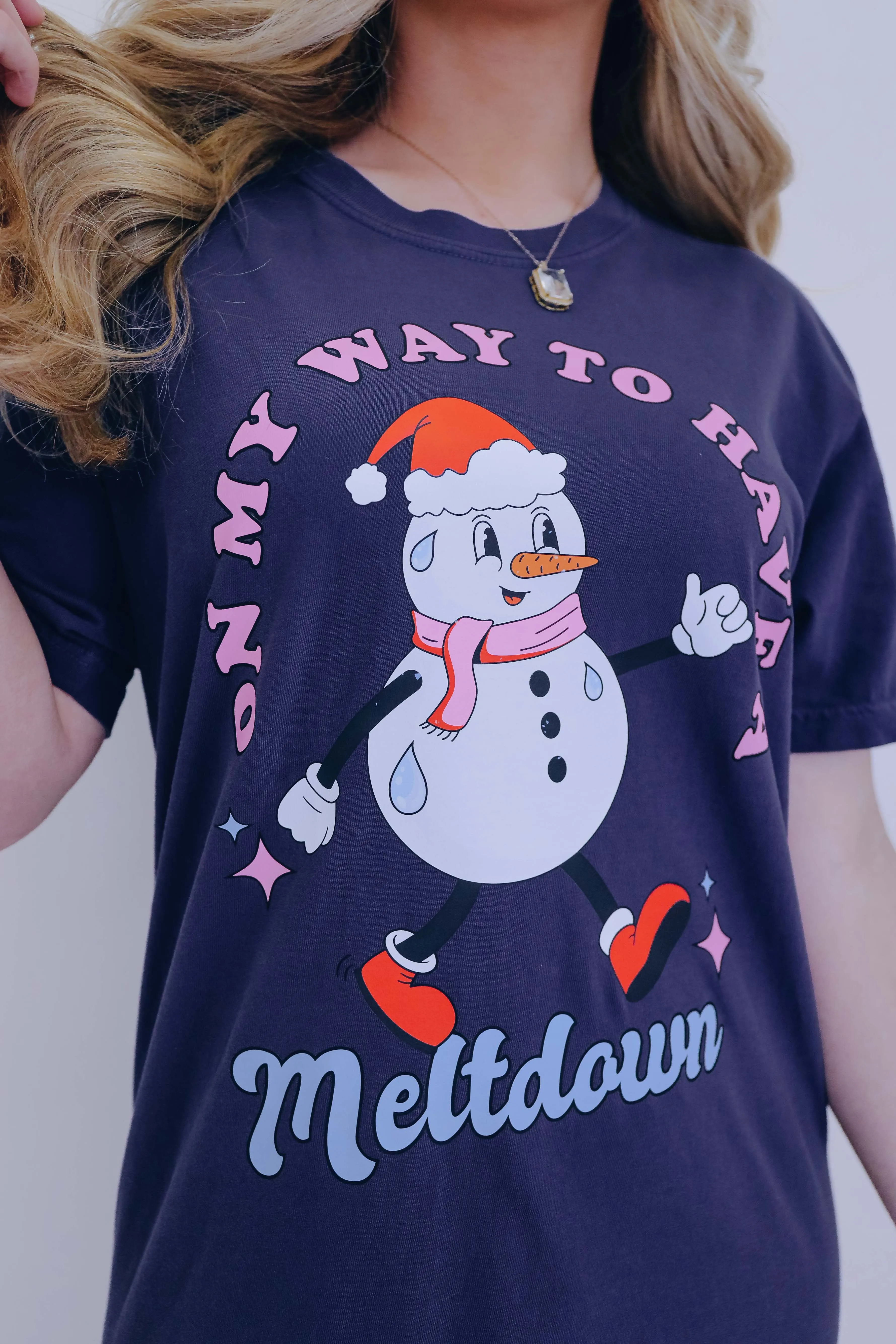 "On My Way...Melt Down"Snowman Graphic Tee - 2 Styles