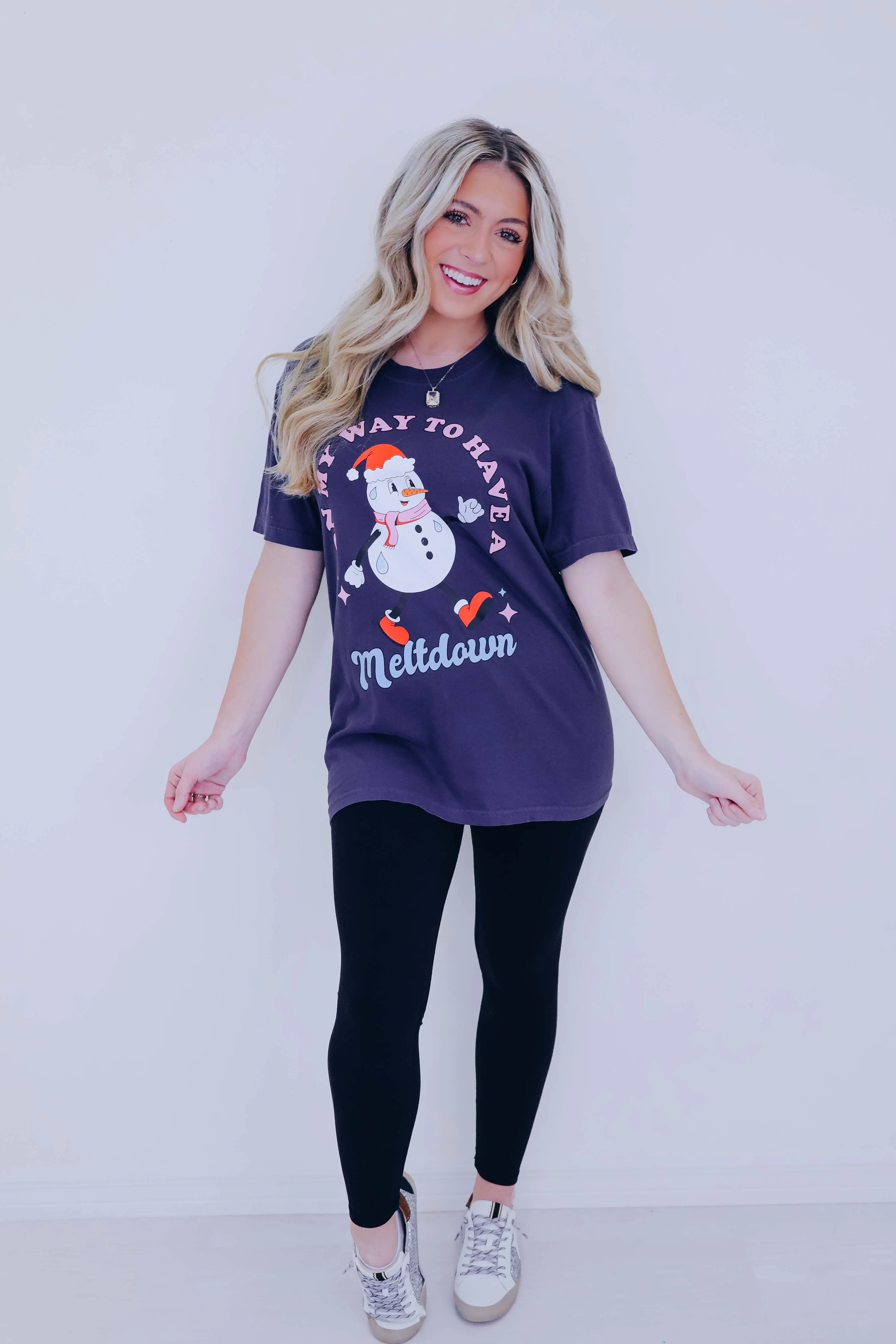 "On My Way...Melt Down"Snowman Graphic Tee - 2 Styles