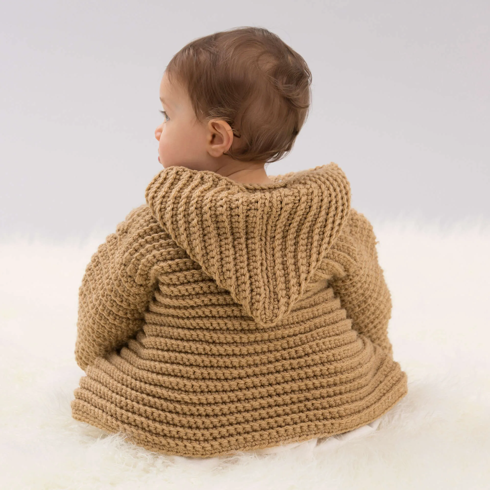 Red Heart Crochet Hooded Playful Cardi