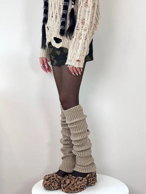Retro thigh high jk leg warmers
