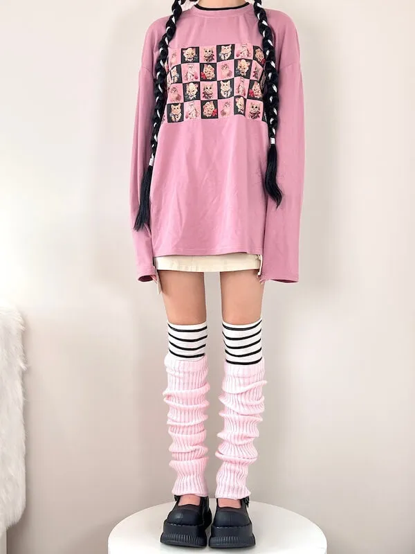 Retro thigh high jk leg warmers