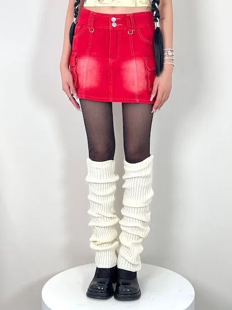 Retro thigh high jk leg warmers