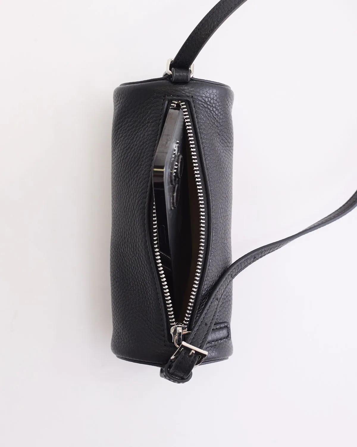Romy Bag: Black Pebbled Leather