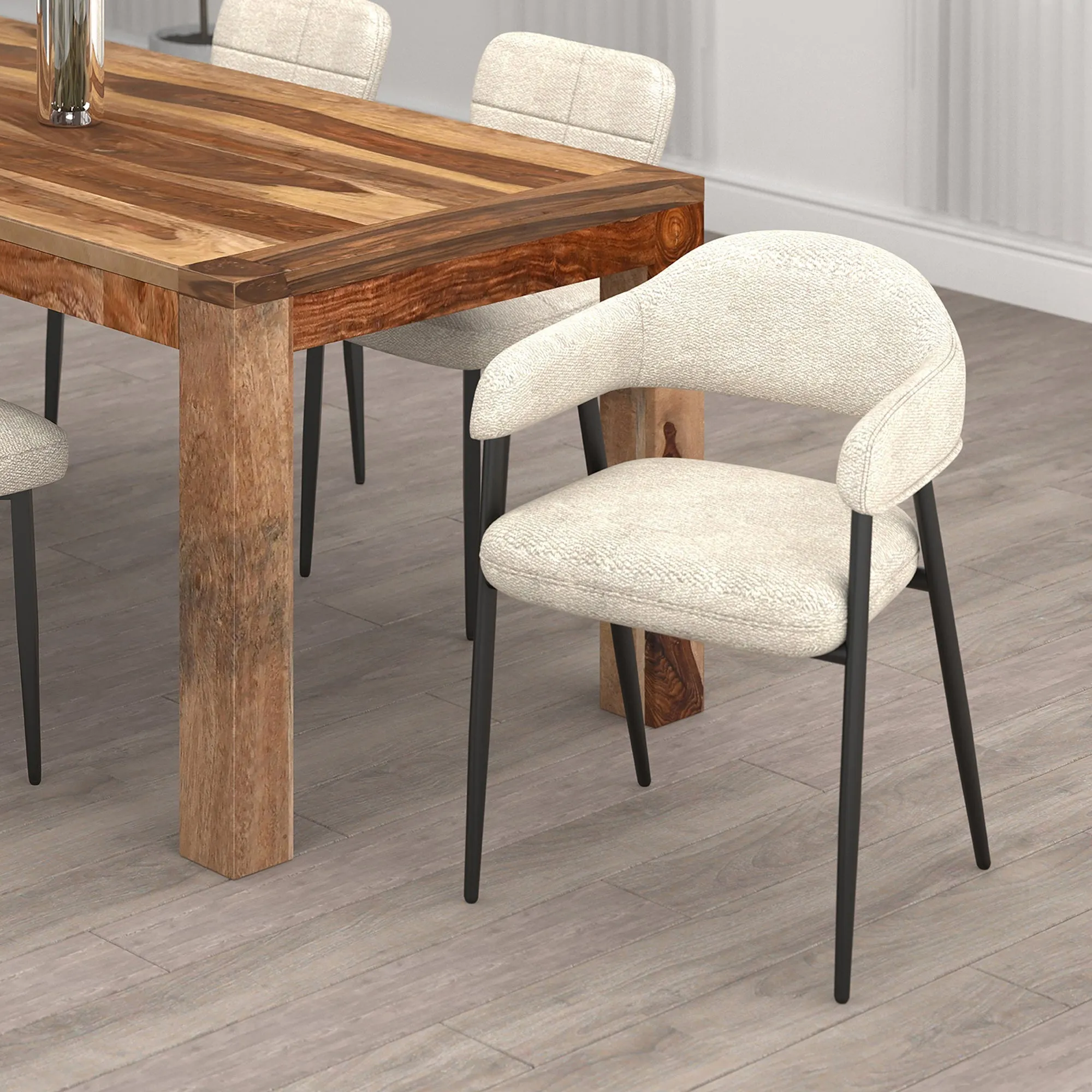 Round Back Dining Chairs | Set of 2 | Archer Cream