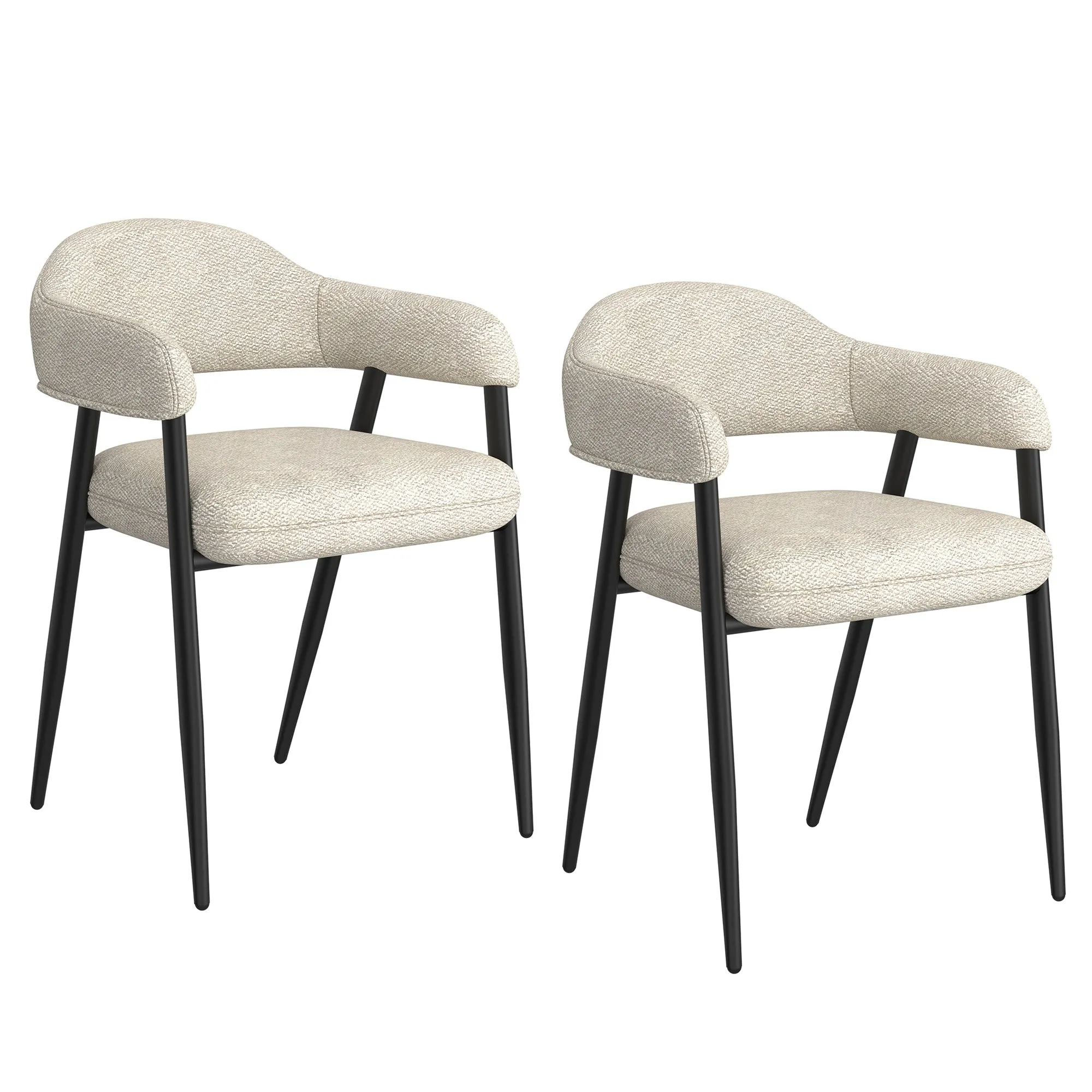 Round Back Dining Chairs | Set of 2 | Archer Cream